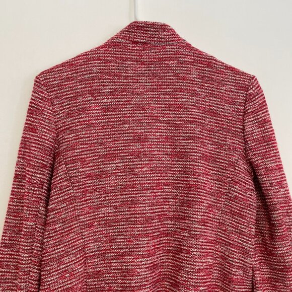 TALBOTS Berkeley Tweed Knit Jacket Red White Black Textured Notch Neck Blazer 8 - Picture 12 of 16